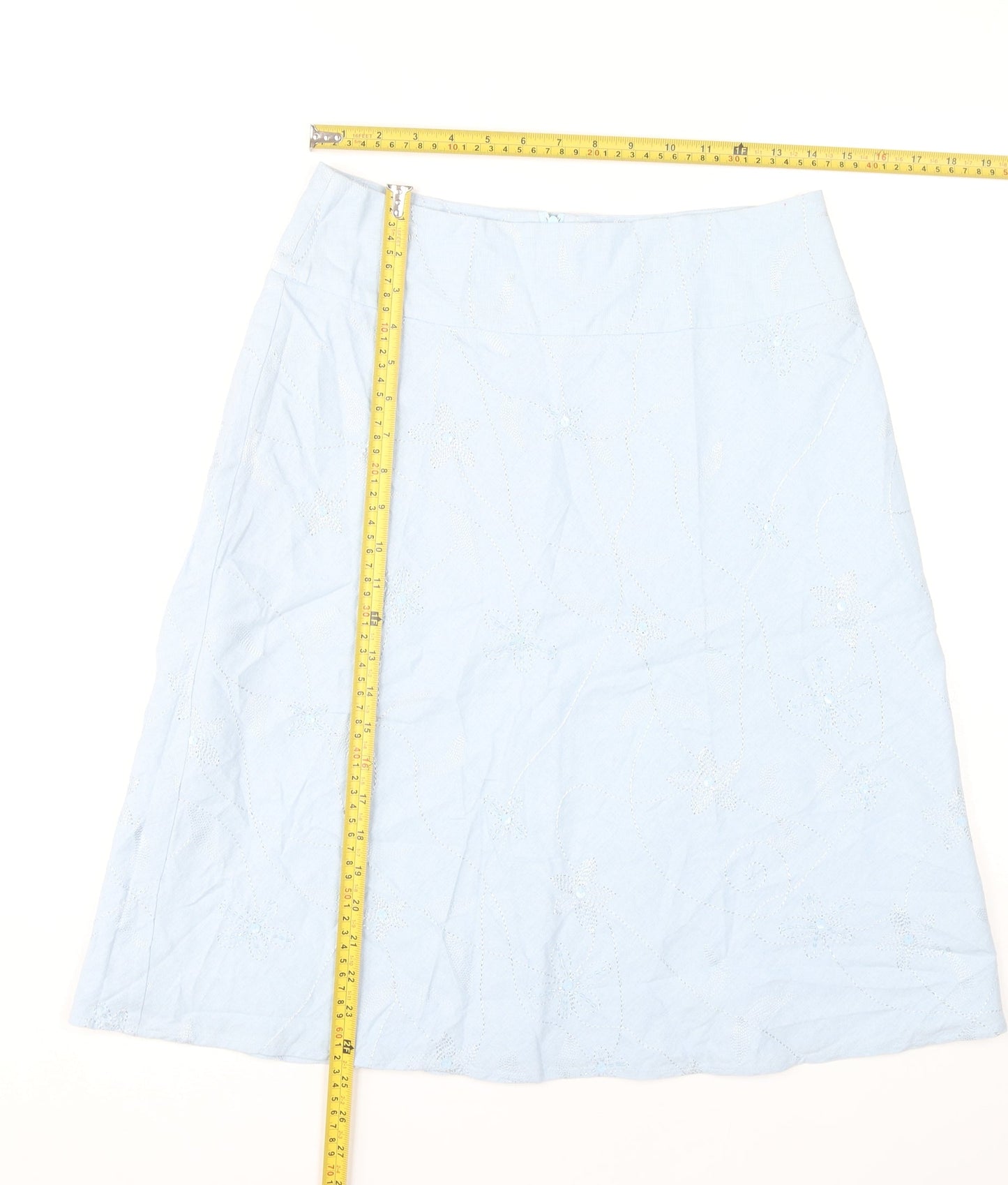 New Look Womens Blue Size 12 A-Line Knee Length Skirt