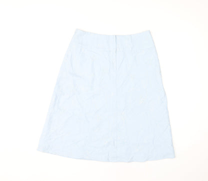 New Look Womens Blue Size 12 A-Line Knee Length Skirt