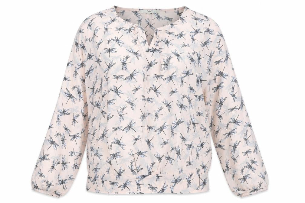 Next Women’s Beige Dragonfly Print Chiffon Blouse Size 10