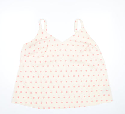 Simply Be Women’s Ivory Pink Polka Dot Plus Size 22 Camisole Top