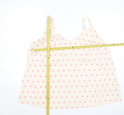 Simply Be Women’s Ivory Pink Polka Dot Plus Size 22 Camisole Top