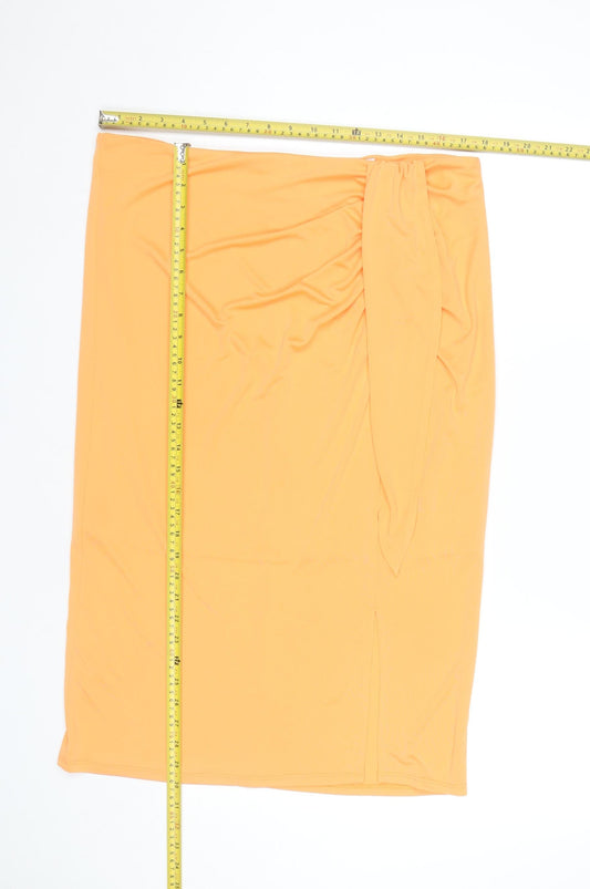 Michelle Keegan Women’s Orange Wrap Skirt Size 18 High Rise