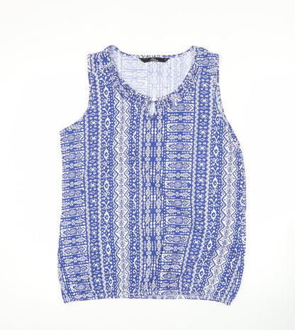 Womens UK Size 12 BM Casual Blue Basic Tank