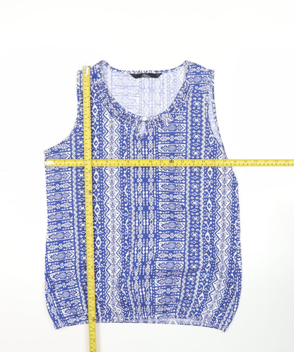 Womens UK Size 12 BM Casual Blue Basic Tank
