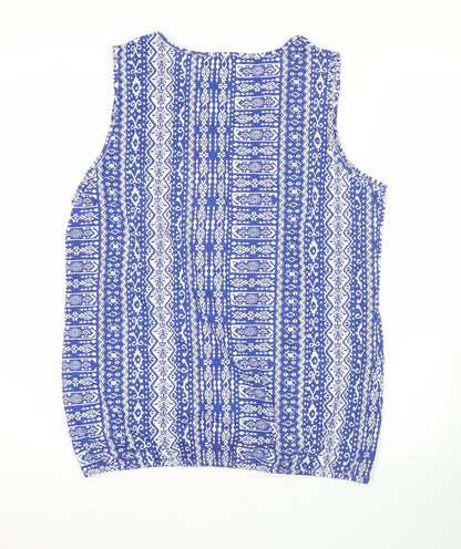 Womens UK Size 12 BM Casual Blue Basic Tank