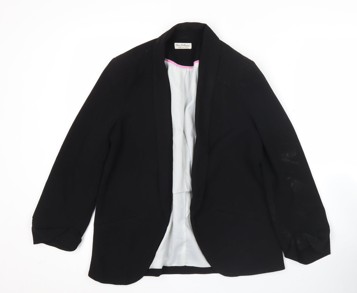 Miss Selfridge Women’s Black Blazer Jacket UK 10 Shawl Collar Classic Workwear