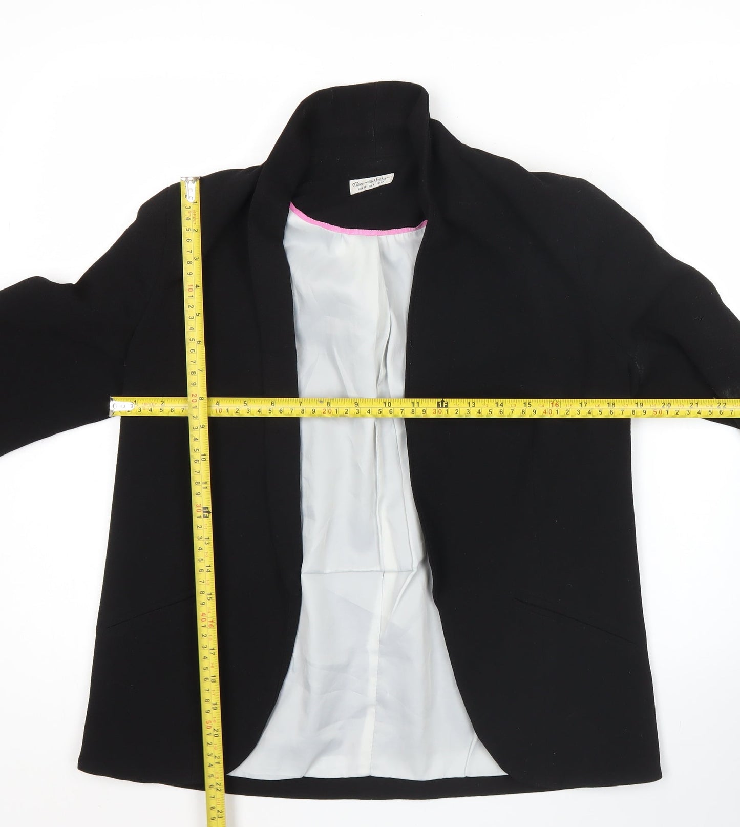 Miss Selfridge Women’s Black Blazer Jacket UK 10 Shawl Collar Classic Workwear