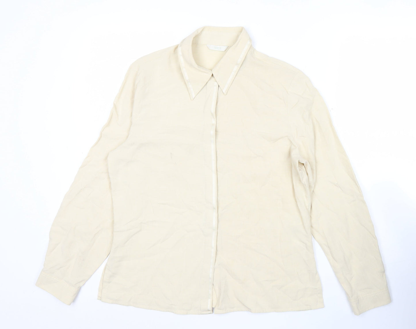 Womens UK Size 10 Marks and Spencer Beige Basic Button-Up