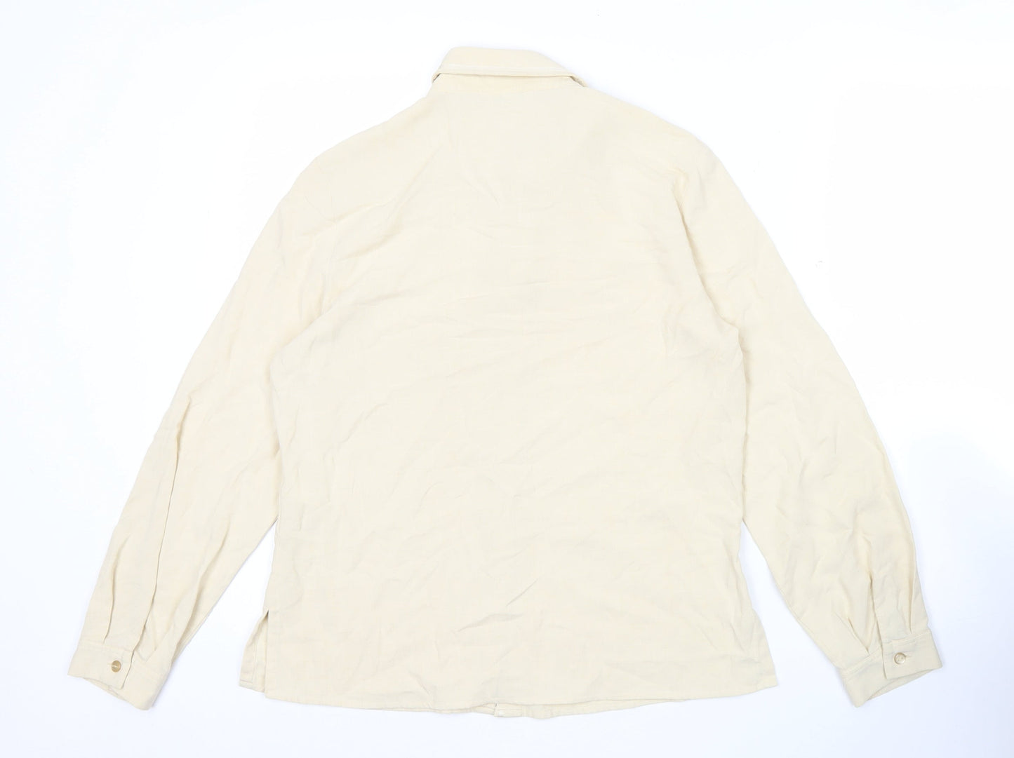Womens UK Size 10 Marks and Spencer Beige Basic Button-Up