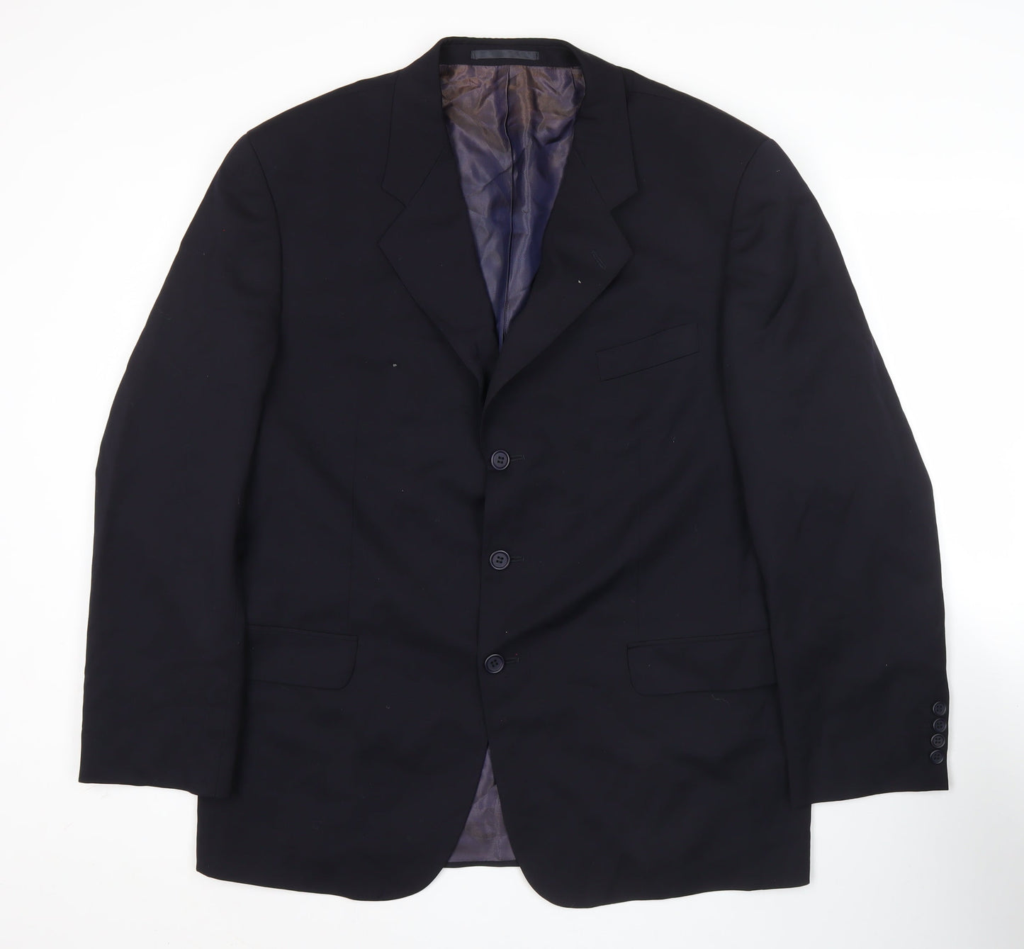 Oakland Men’s Black Wool Blazer 42R Notch Lapel Formal Jacket