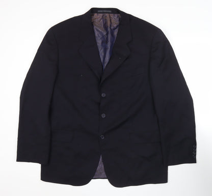 Oakland Men’s Black Wool Blazer 42R Notch Lapel Formal Jacket