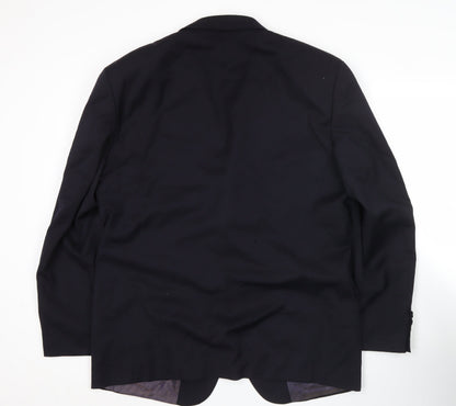 Oakland Men’s Black Wool Blazer 42R Notch Lapel Formal Jacket