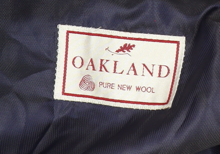 Oakland Men’s Black Wool Blazer 42R Notch Lapel Formal Jacket