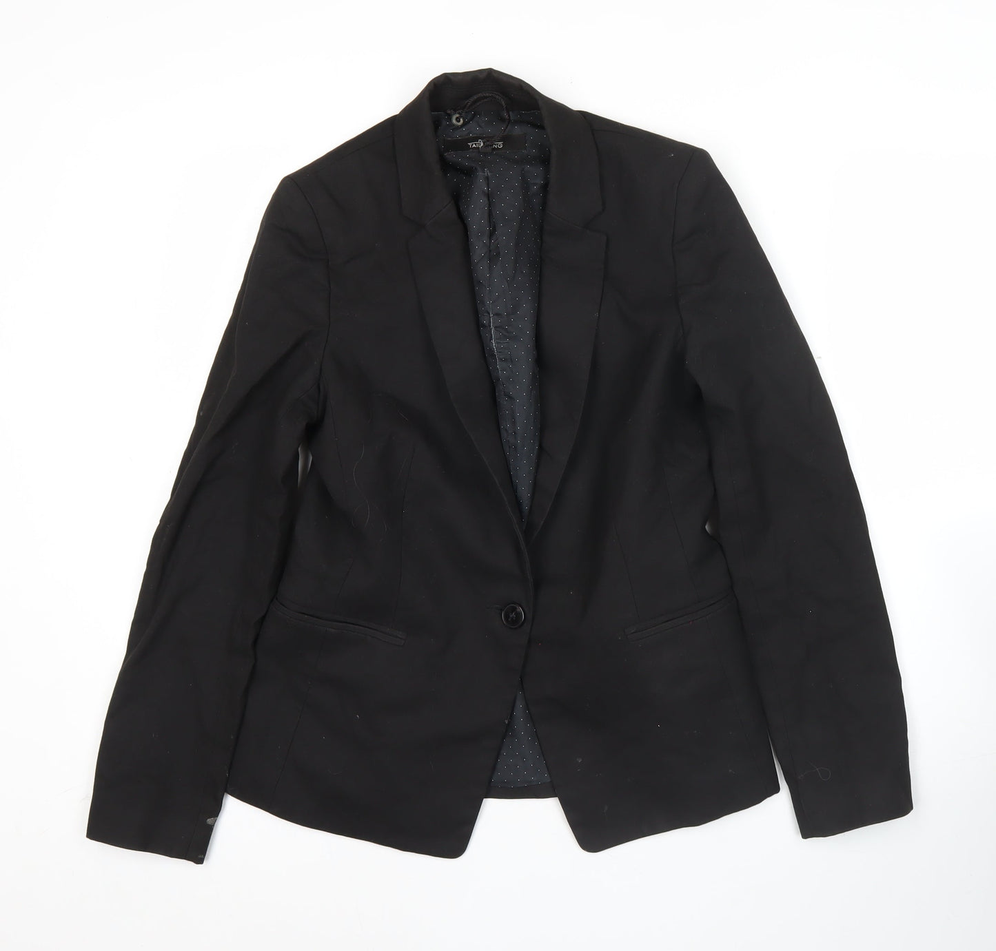 Next Women Black Size 10 Tailored One Button Blazer Jacket