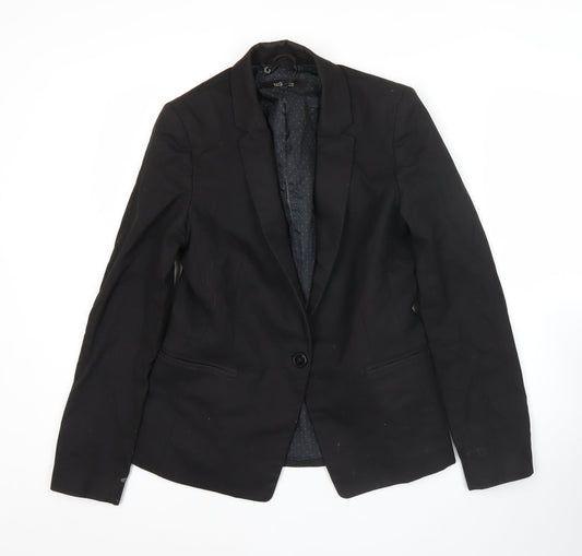 Next Women Black Size 10 Tailored One Button Blazer Jacket