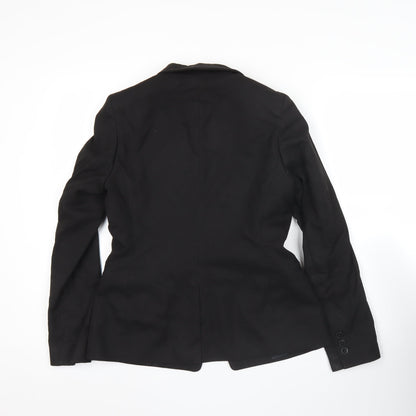 Next Women Black Size 10 Tailored One Button Blazer Jacket