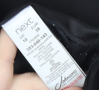 Next Women Black Size 10 Tailored One Button Blazer Jacket