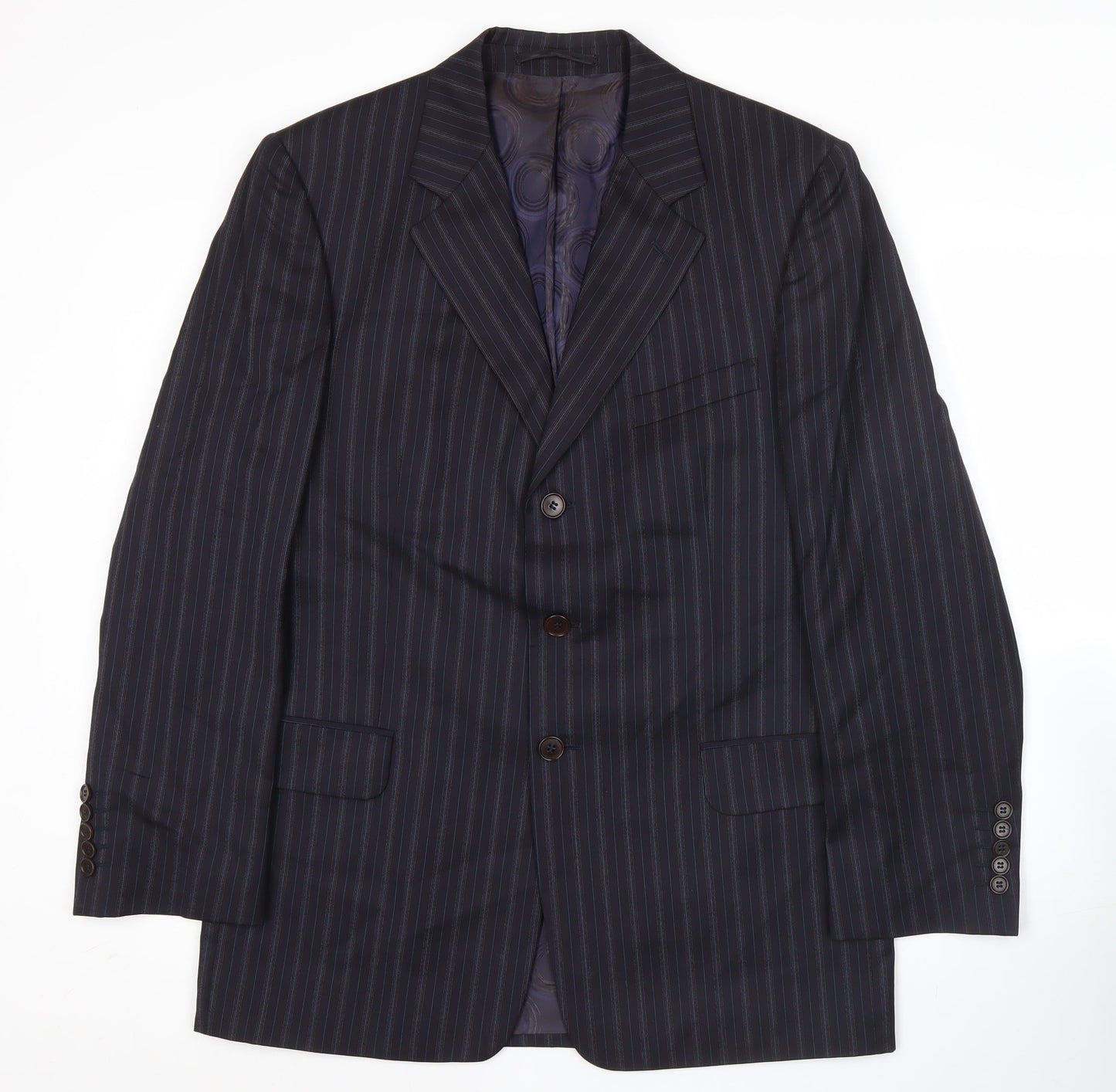 Paul Smith Men’s Blue Pinstripe Wool Blazer Jacket 40R Classic Formal