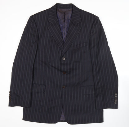 Paul Smith Men’s Blue Pinstripe Wool Blazer Jacket 40R Classic Formal