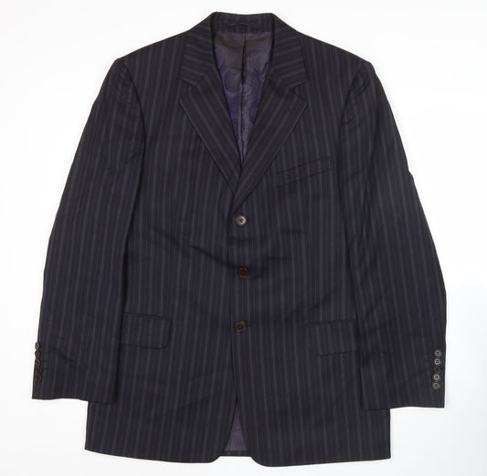 Paul Smith Men’s Blue Pinstripe Wool Blazer Jacket 40R Classic Formal
