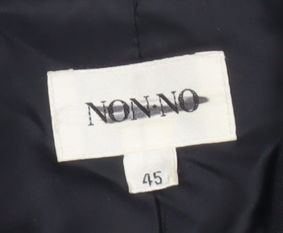 NON NO Womens Black Cropped Suit Jacket Size 18 Double Breasted