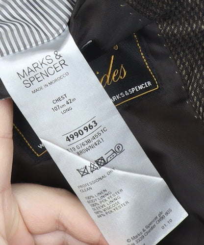 Mens UK Size 42 Marks and Spencer Regular Brown Suit Jacket