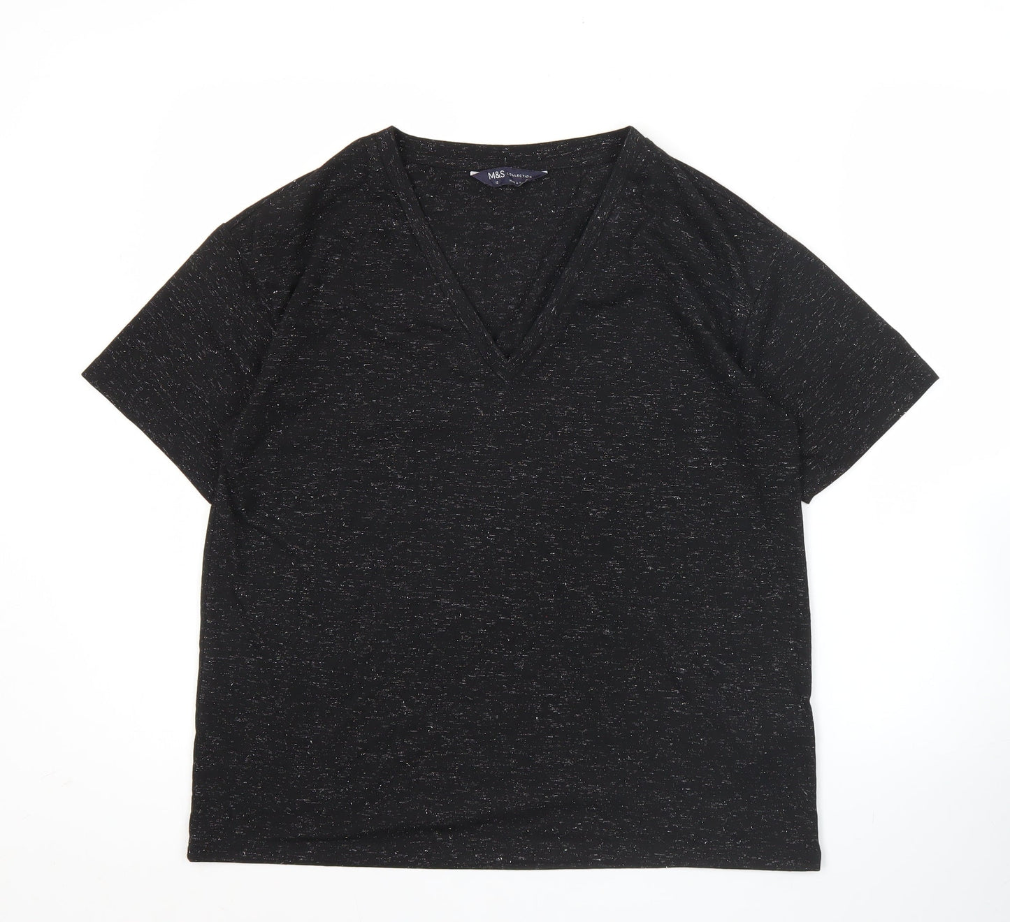 Womens UK Size 12 Marks and Spencer Black Basic T-Shirt