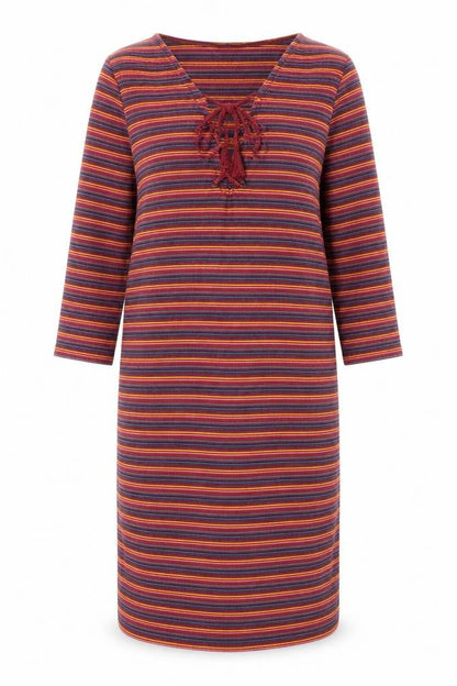 Hollister Women’s Multicoloured XS Striped Shift Dress 3/4 Sleeve