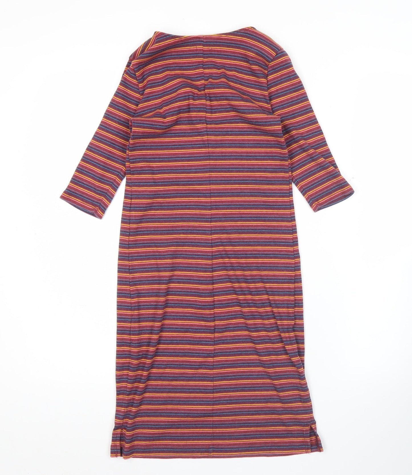 Hollister Women’s Multicoloured XS Striped Shift Dress 3/4 Sleeve