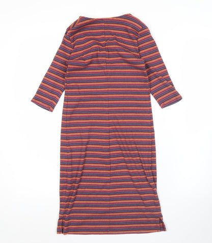 Hollister Women’s Multicoloured XS Striped Shift Dress 3/4 Sleeve