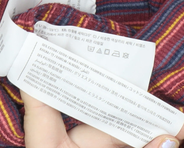 Hollister Women’s Multicoloured XS Striped Shift Dress 3/4 Sleeve