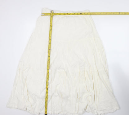 Bonmarché Women’s Ivory Midi Peasant Skirt Size 10 Viscose