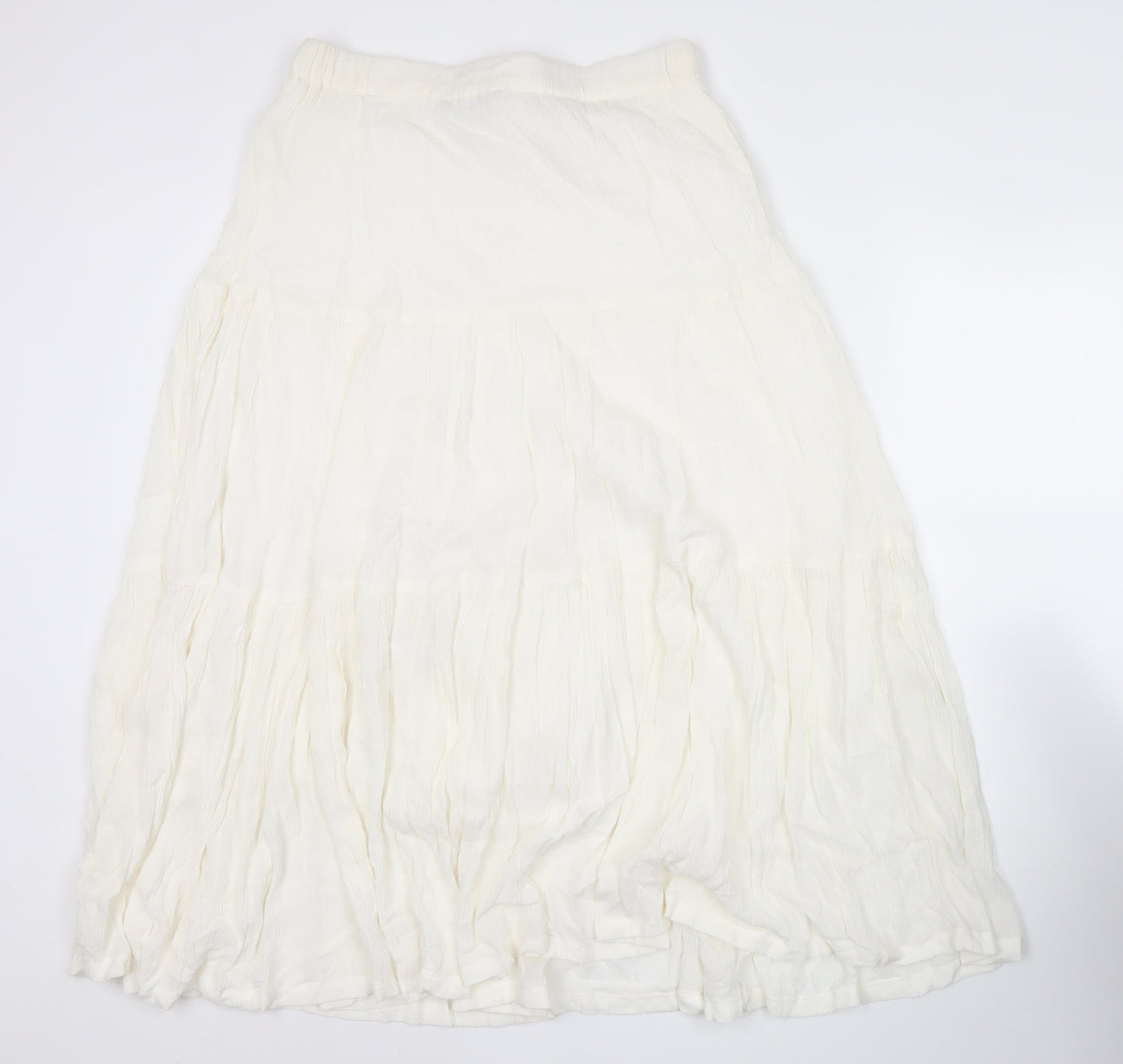 Bonmarché Women’s Ivory Midi Peasant Skirt Size 10 Viscose