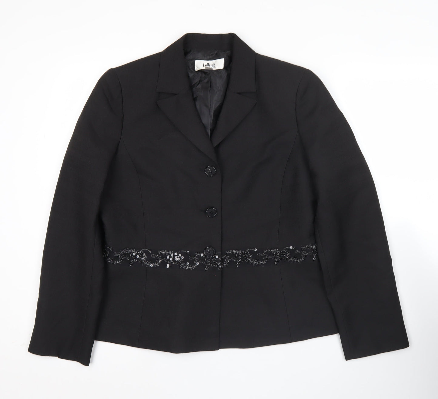 Womens UK Size 10 Le Suit Regular Black Suit Jacket