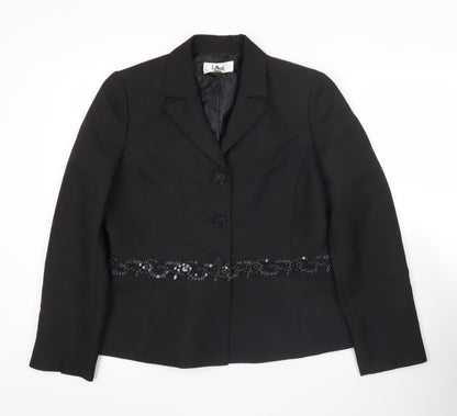 Womens UK Size 10 Le Suit Regular Black Suit Jacket