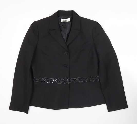 Womens UK Size 10 Le Suit Regular Black Suit Jacket