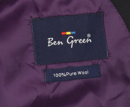 Ben Green Men Black 42R Wool Suit Jacket Classic Notch Lapel