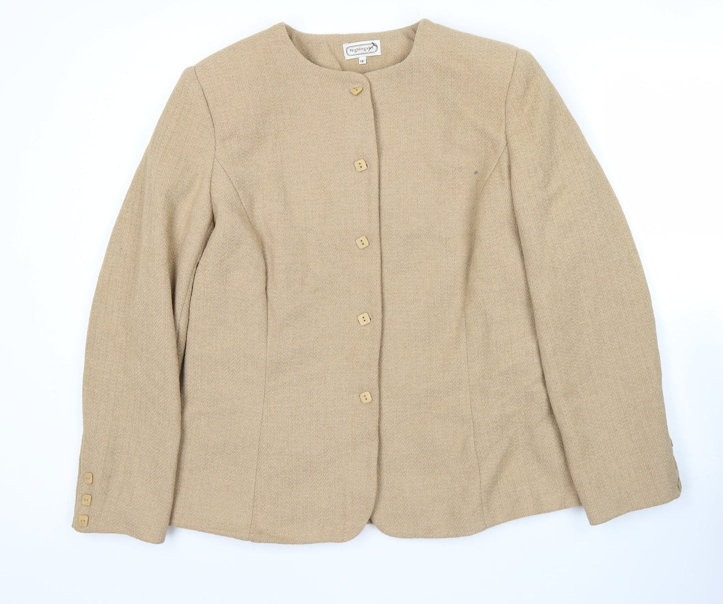 Womens UK Size 14 Nightingales Beige Basic Jacket