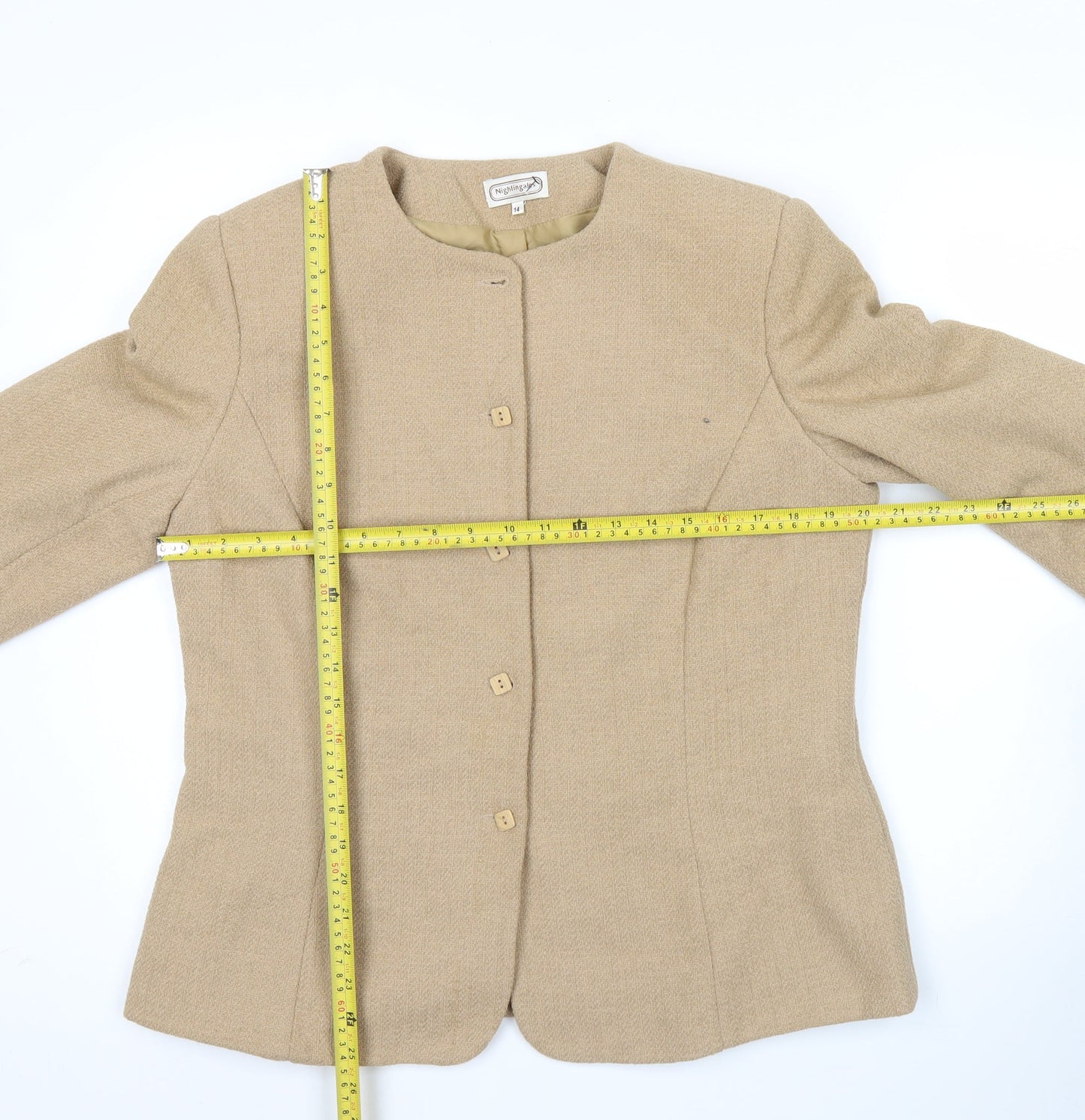 Womens UK Size 14 Nightingales Beige Basic Jacket