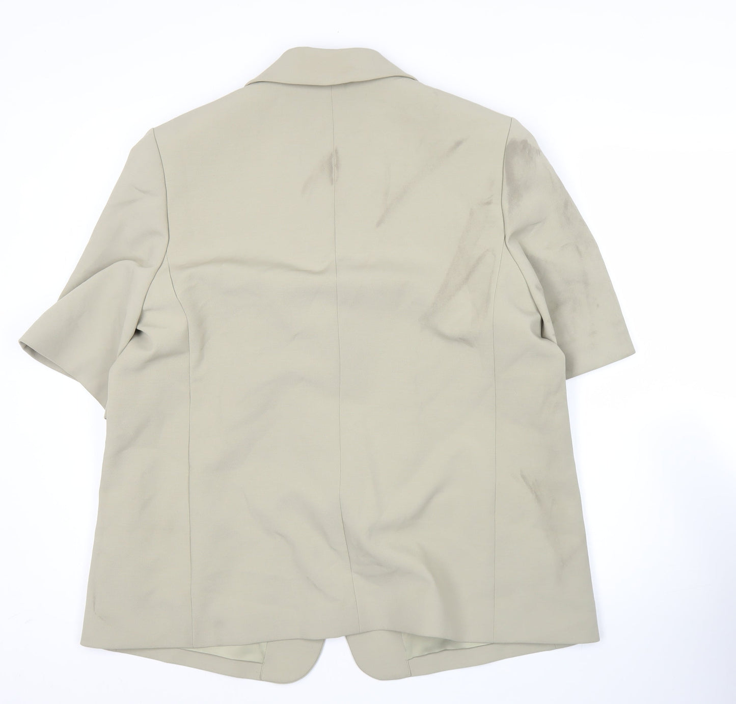 Marks and Spencer Women Beige Size 16 Short Sleeve Suit Jacket