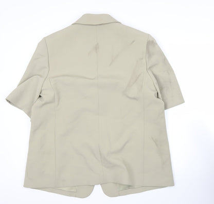 Marks and Spencer Women Beige Size 16 Short Sleeve Suit Jacket