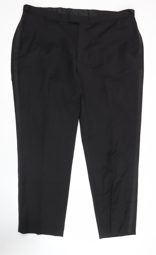 Brook Taverner Men’s Black 44W Dress Pants Wool Blend Formal Trousers