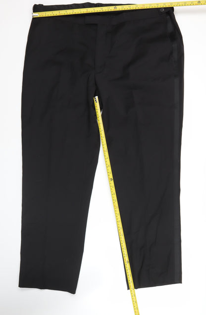 Brook Taverner Men’s Black 44W Dress Pants Wool Blend Formal Trousers