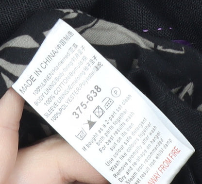 Next Womens Black Linen Blend Tailored Blazer Jacket Size 12