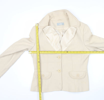 Wallis Women’s Beige Blazer Jacket Size 14 Classic Two Button Workwear