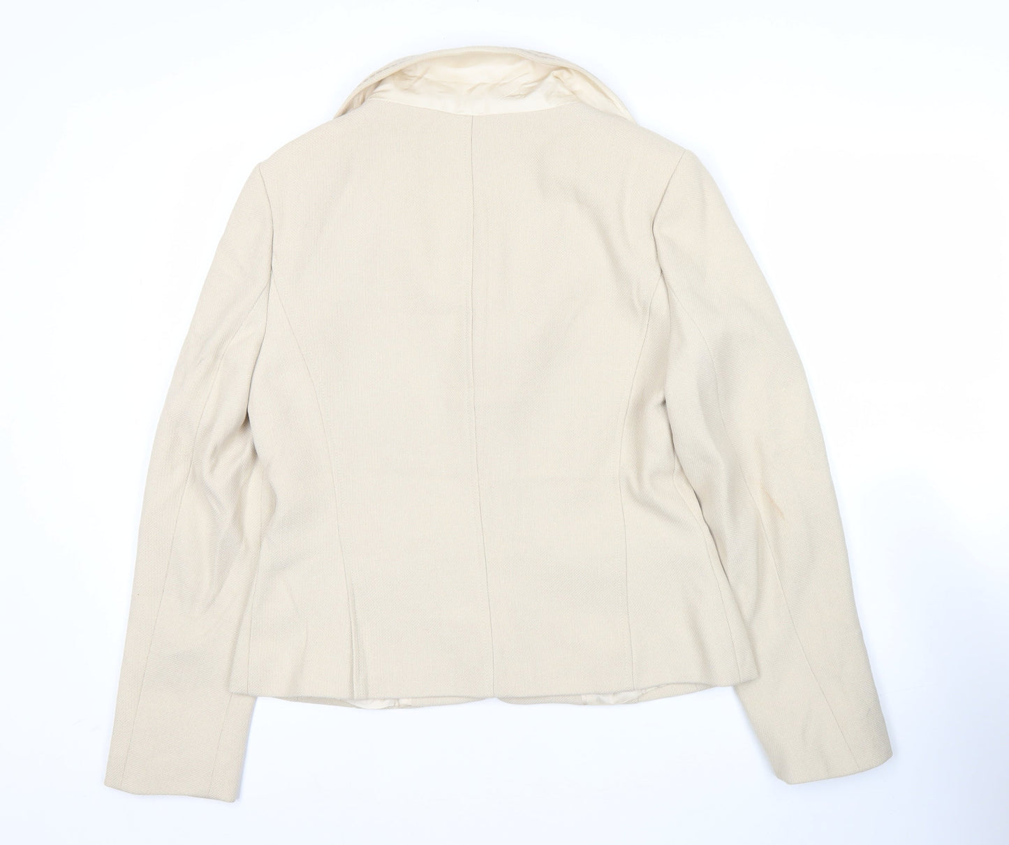 Wallis Women’s Beige Blazer Jacket Size 14 Classic Two Button Workwear