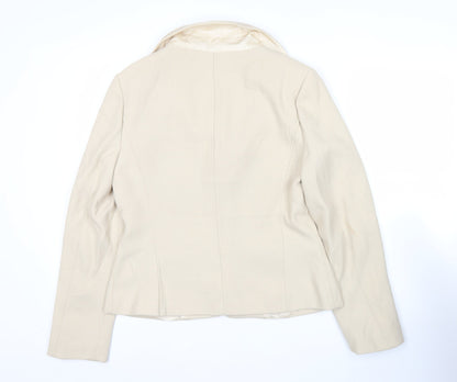 Wallis Women’s Beige Blazer Jacket Size 14 Classic Two Button Workwear
