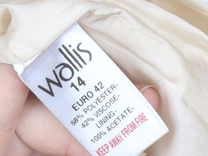 Wallis Women’s Beige Blazer Jacket Size 14 Classic Two Button Workwear