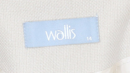 Wallis Women’s Beige Blazer Jacket Size 14 Classic Two Button Workwear