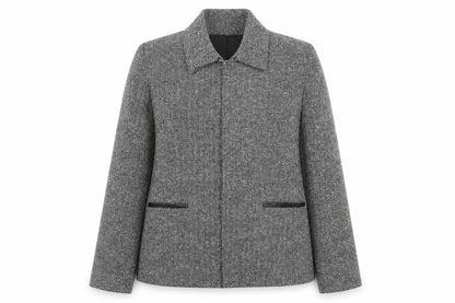 Bonmarché Women’s Grey Herringbone Jacket Size 12 Zip Business Casual
